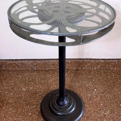 Movie Reel Glass And Metal Table