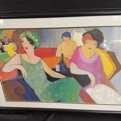 Itzchak Tarkay Lithograph, "In the Lounge"
