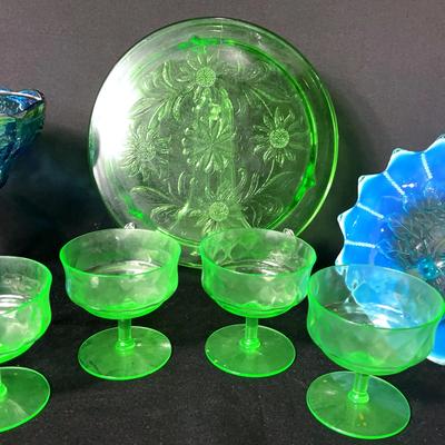 Green And Blue Glass Collection 