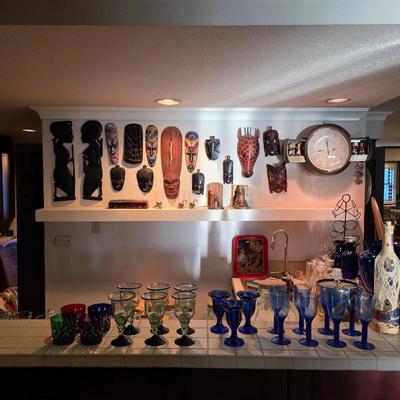 African cultural art, vintage barware