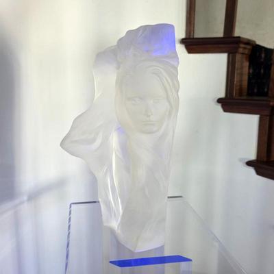 Sale Photo Thumbnail #38: Frederick Elliot Hart "Reflections" Lucite sculpture on lit acrylic rotating stand