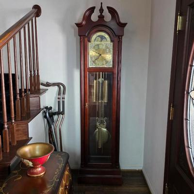 Sale Photo Thumbnail #39: Ridgeway dark cherry grandfather clock