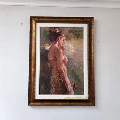 Sale Photo Thumbnail #15: Stem of a Rose oil painting by Hua Chen