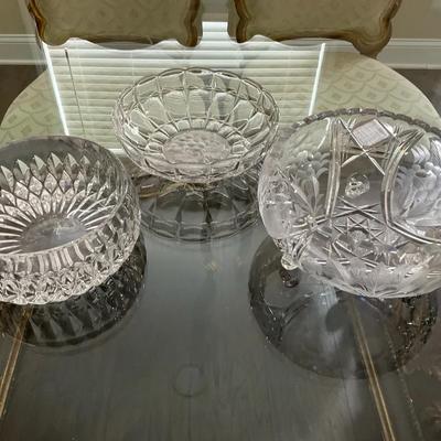 Round Crystal Serving Bowl Set Of 3