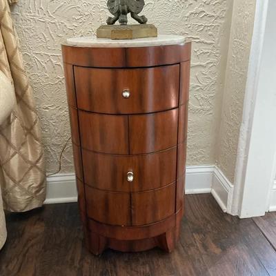Mark David Marble Barrel Side Table  