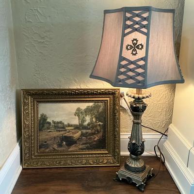 Sage Green Lamp & Art 