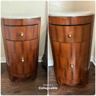 Mark David Barrel End Tables Pair