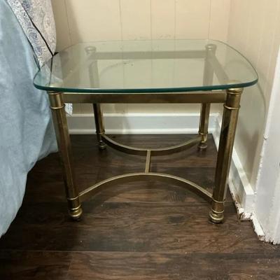 Art Deco Glass And Brass Table 
