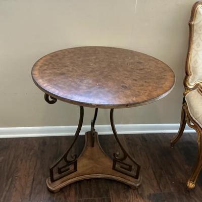 Stanley Furniture Round Accent Table With Metal Base