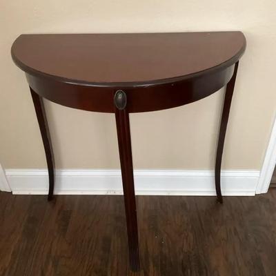 Half Moon Laminate Wood Entry Side Table 