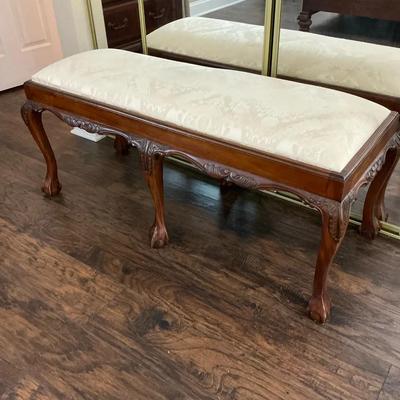 Clawfoot Wood Bench