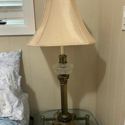 Brass And Crystal Lamp