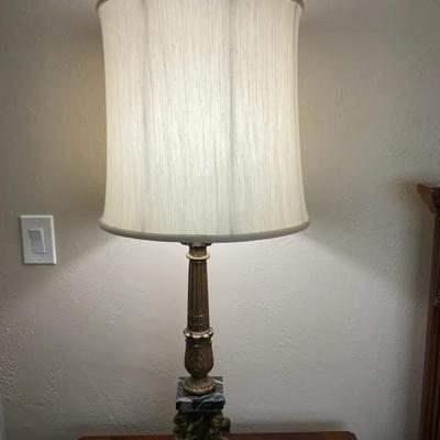 Ornate Tall Table Lamp Cherub Claw Foot