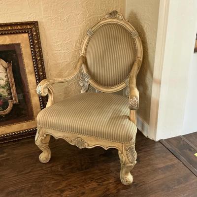 French Provincial Large Carved Throne