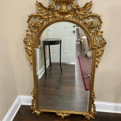 Large Gold Toned Baroque Belgium Mirror