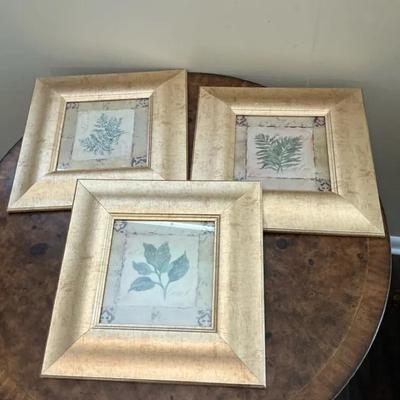 Gold Frame Leaf Prints