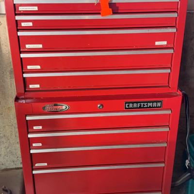 Craftsman Rolling Tool Cabinet With Key Filled With Tools