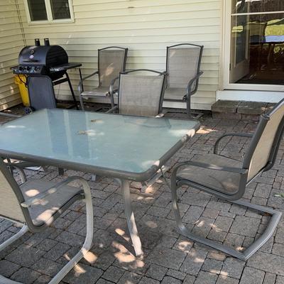 Patio Table, Six Chairs
