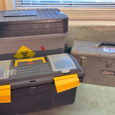 3 Toolboxes With Tools, Craftsman 