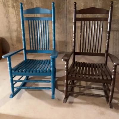 2 Wooden Rocking Chairs