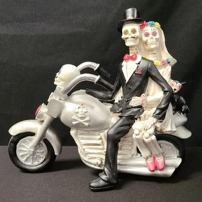 Hauntingly Holy Matrimony Motorcycle Couple - Tabletop Display