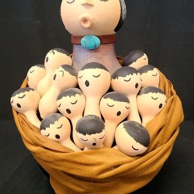 Native American Storyteller Gourd Figure 