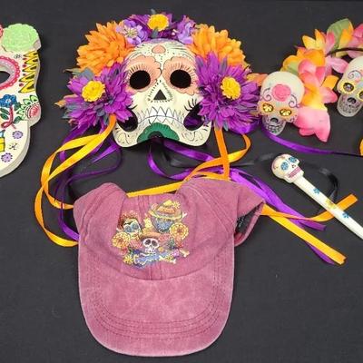 Festive Day Of The Dead Treasures- Colorful Skulls, Floral Crowns & More!
