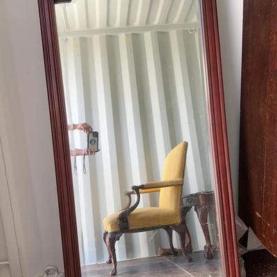 Carved Wood Full-Length Mirror