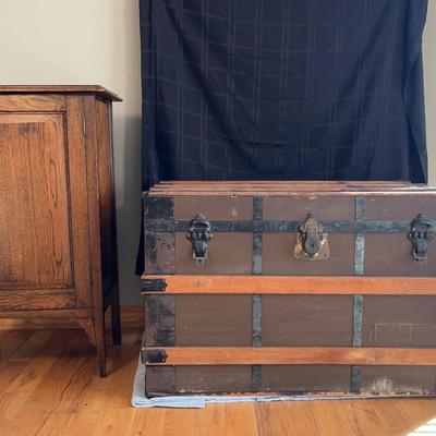 Wooden Chest and Wooden Storage Cabinet 