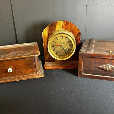 Vintage Set – Emery & Douglas Quartz and Wooden Boxes