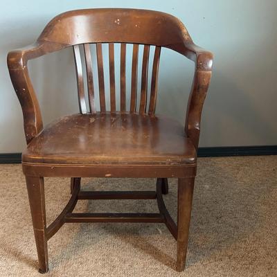 Vintage School Desk and Wooden Chair