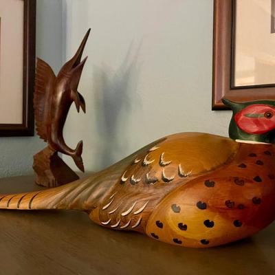 Large wooden pheasant AMAZING 