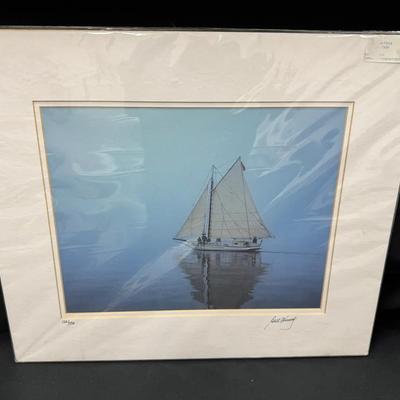 Lot 263: Bill Kinney Sailboat Print 17”X 20”