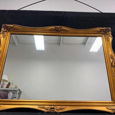 Lot 257:  Gold Tone Wall Mirror 42”x 30”