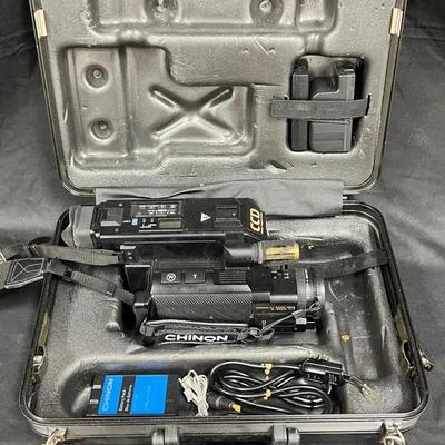Lot 342: Chinon Pocket 8 AF Video Camera with Case, Accessories & Tapes 