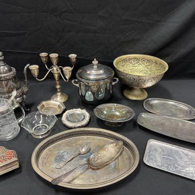Lot 212: Silver Plated Serving Pieces 