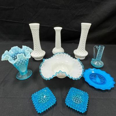 Lot 213: Blue Hobnail And Milk Glass Collection