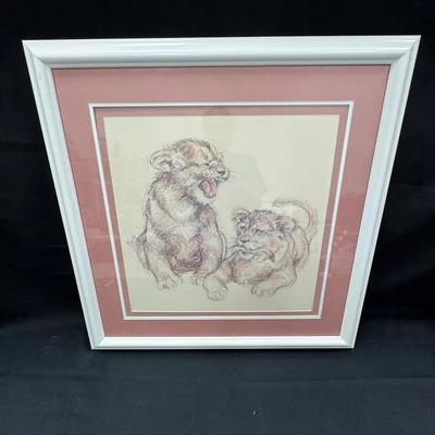 Lot 260: Lion Cub Lithograph 32”x 30”