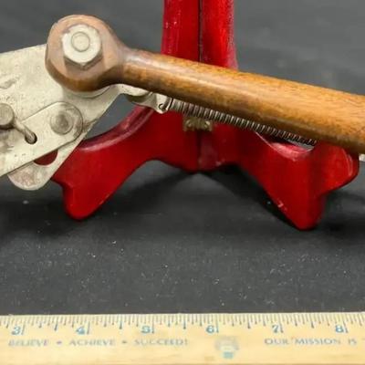 Lot 110:  Vintage Metal and Wood Fence or Wire Stretcher Tool