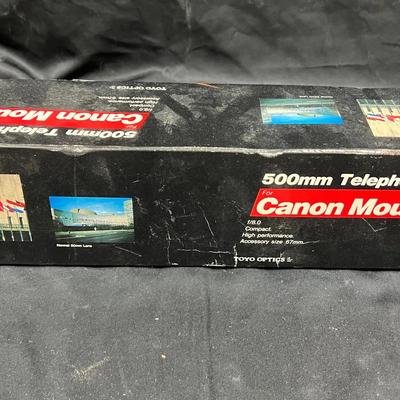 Lot 343: Tou/Five Star 500mm f/8 Telephoto Lens for Canon Mount with Original Box 