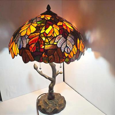 Tiffany Style Stained Glass Lamp - 26” Tall, 2 Of 2