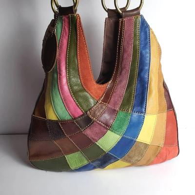 Pelle Studios Patchwork Leather Hobo Shoulder Bag