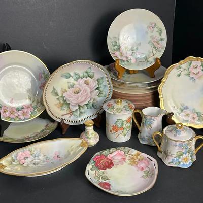 Vintage Hand Painted Floral Porcelain Dishware