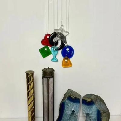 Kaleidoscopes, Glass Mobile & Geode Bookends