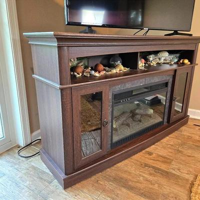 Electric Fireplace Console / TV Stand, With Remote - 59x16x35"