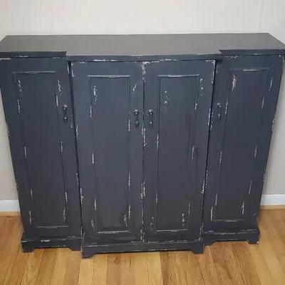 Console Cabinet With Distressed Finish - 42x12x36”