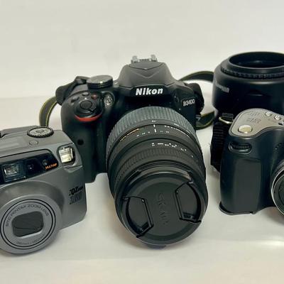 Nikon D3400 Camera, Sigma 70-300mm f1.4-5.6 Zoom Lens, Pentax IQzoom 160 & More