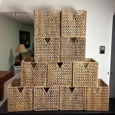 IKEA Pjas Woven Storage Baskets (11) - Collapsible, 13x13x13”