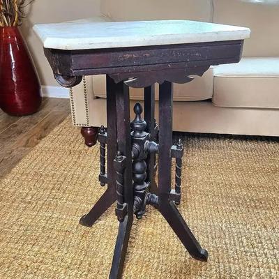 Marble Top Eastlake Style Side Table