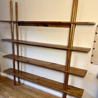 Mid Century Style Solid Wood Open Shelf Unit - 72x95x72"